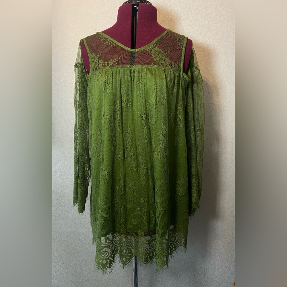 Rain Green Lace Top Size 1X